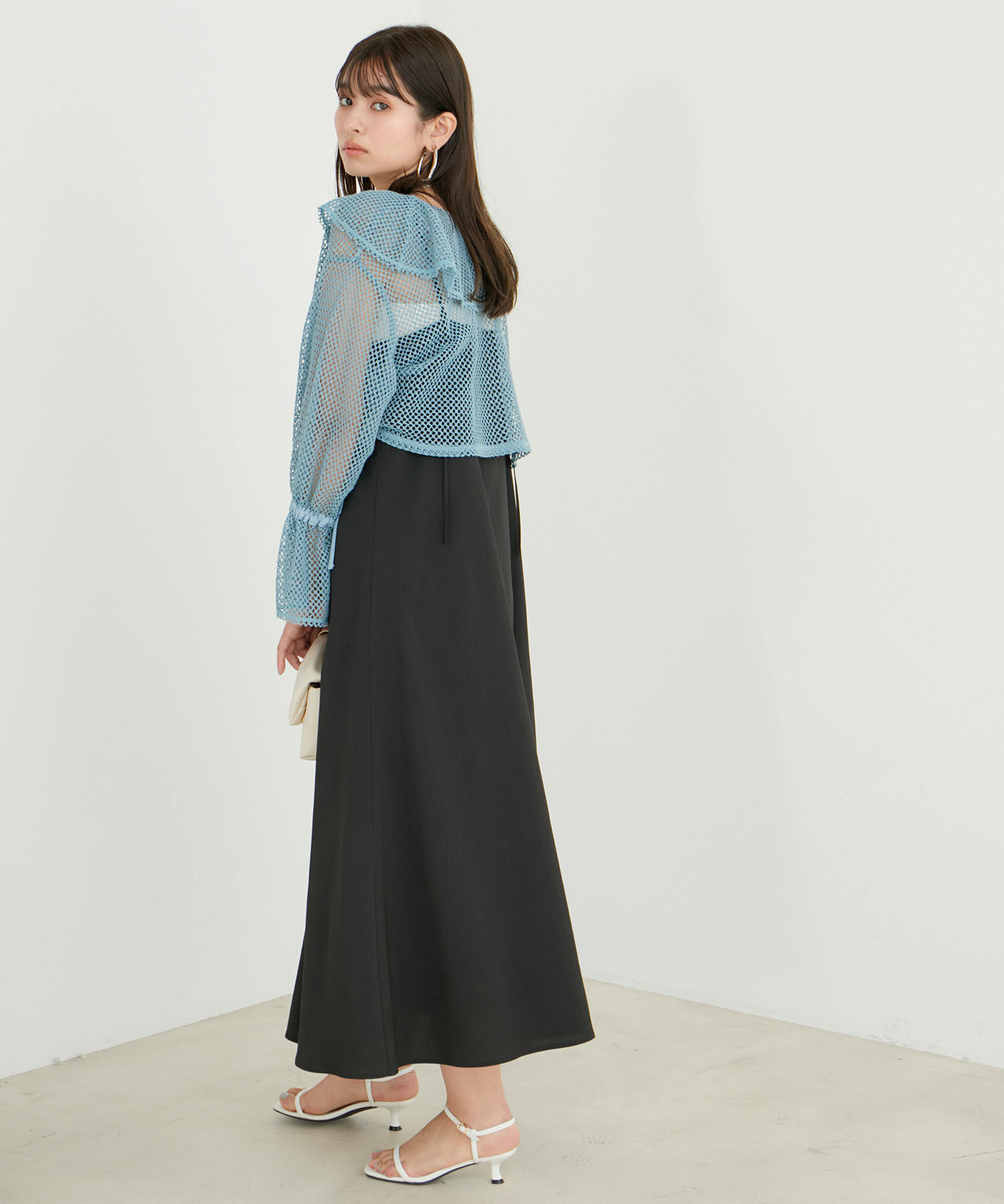 VIS「【前後2WAY】メッシュフリルカーディガン」|シャツ・ブラウス|