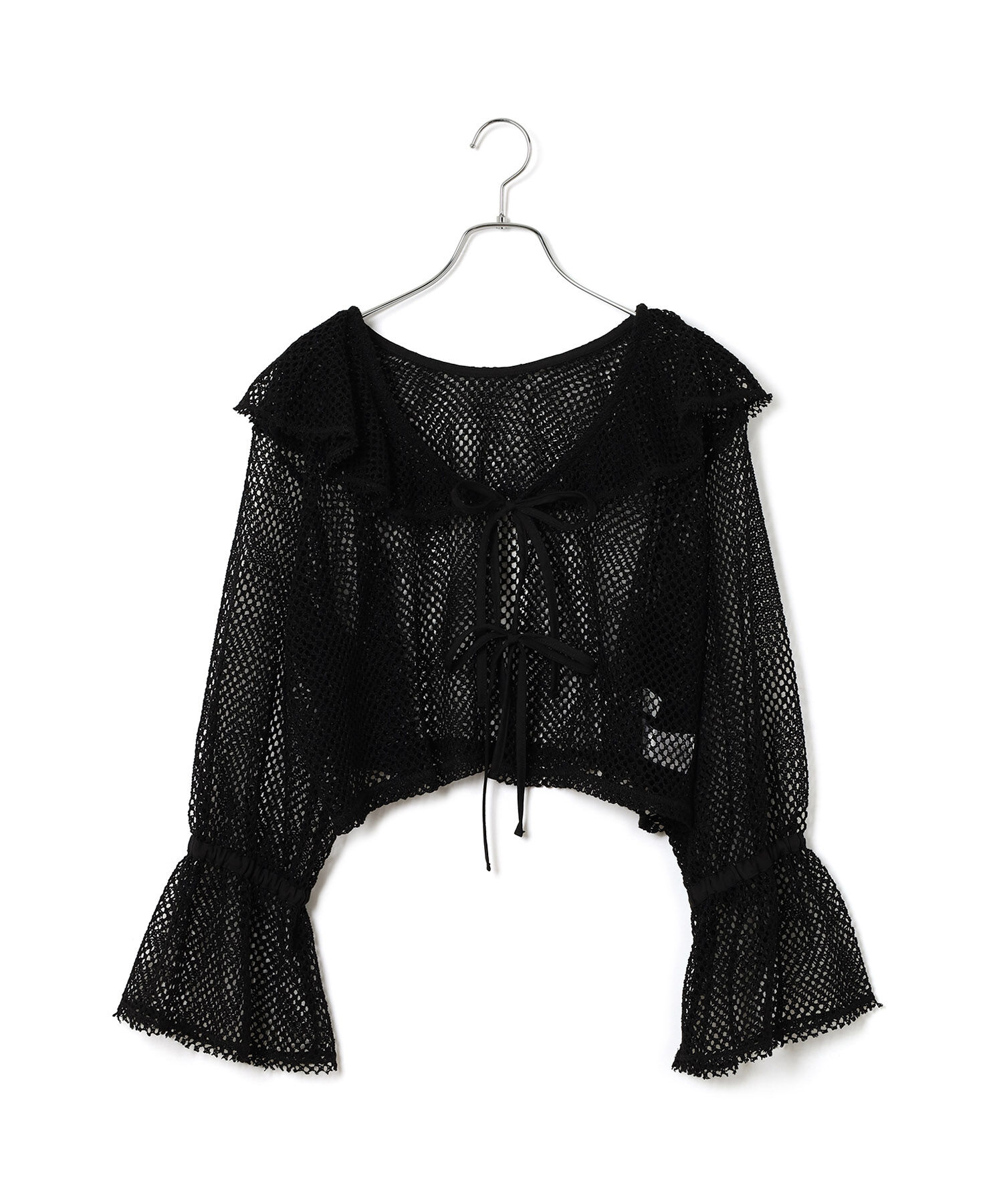 VIS「【前後2WAY】メッシュフリルカーディガン」|シャツ・ブラウス|