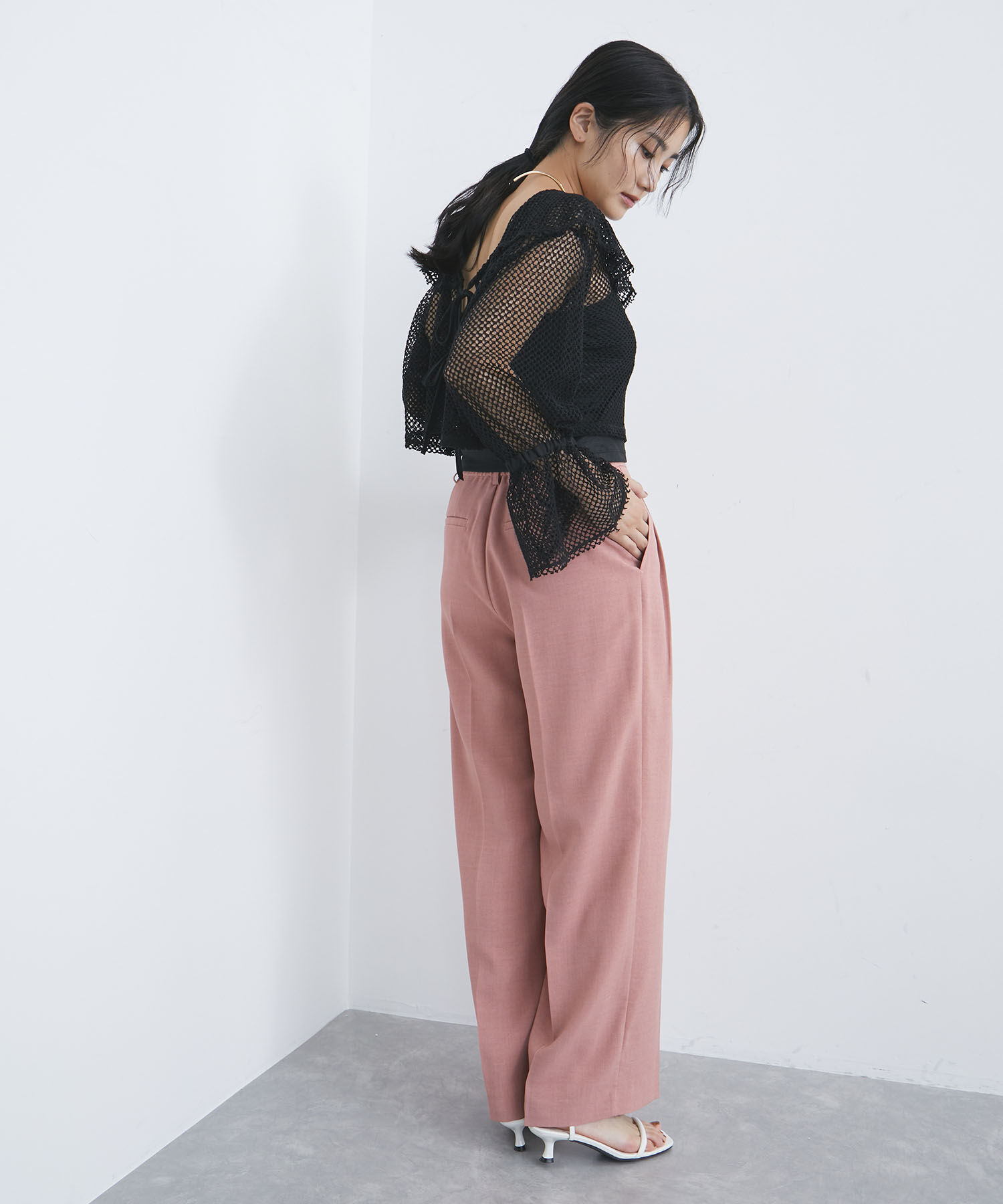 VIS「【前後2WAY】メッシュフリルカーディガン」|シャツ・ブラウス|