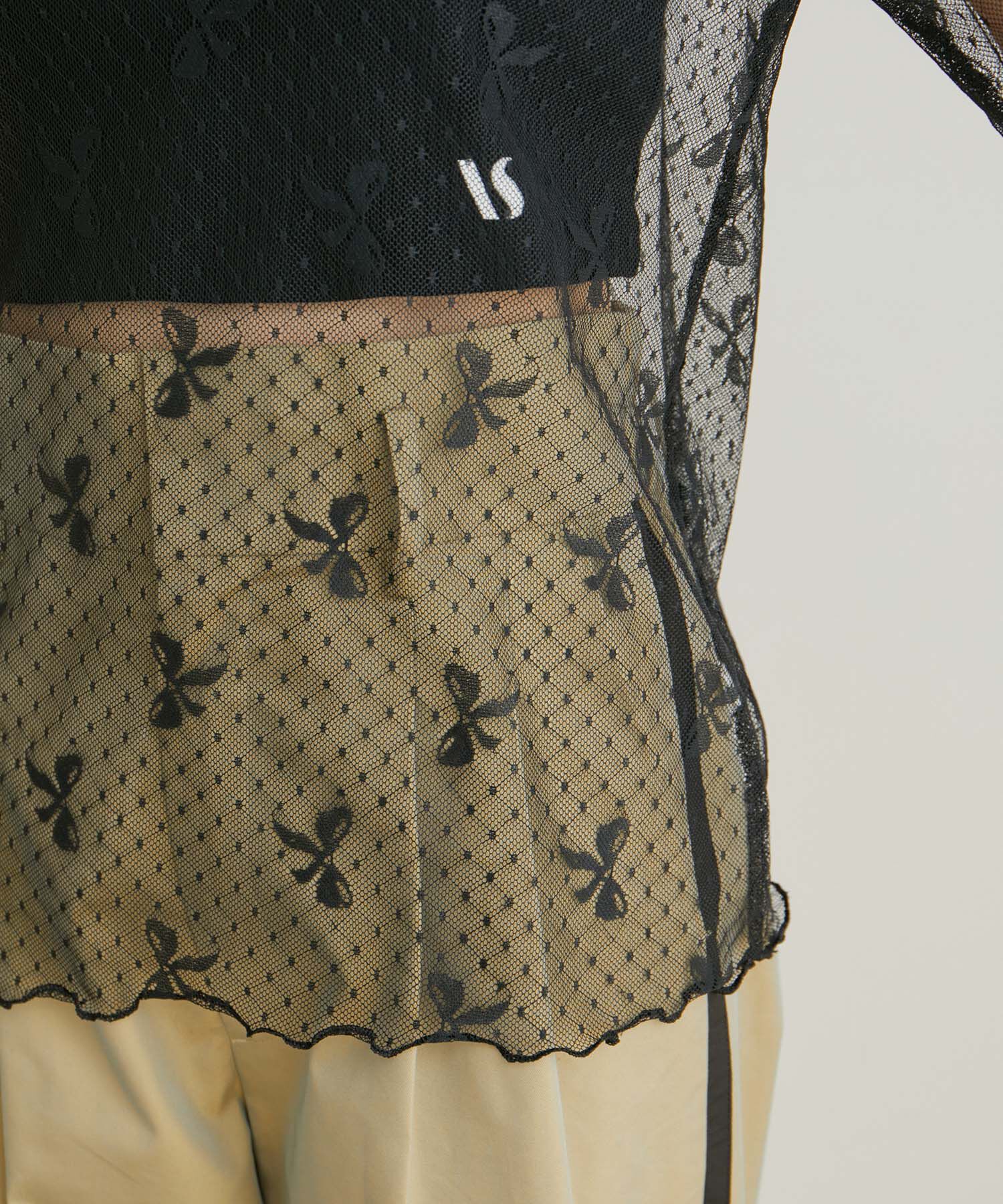 VIS「【WEB/一部店舗限定】リボンモチーフチュールプルオーバー」|Tシャツ・カットソー|