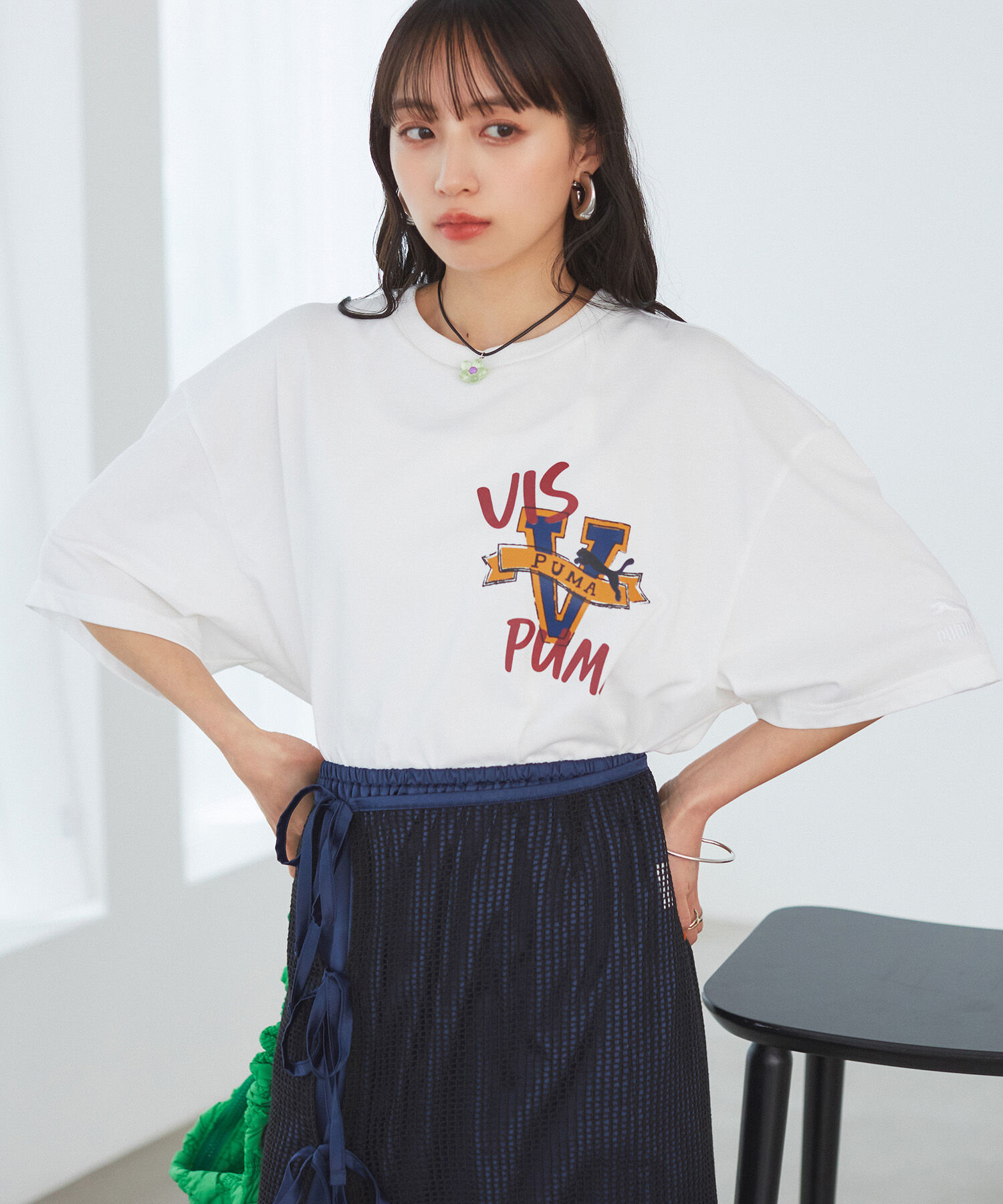 VIS「【PUMA】VIS別注 オリジナルロゴオーバーサイズTシャツ」|Tシャツ・カットソー|