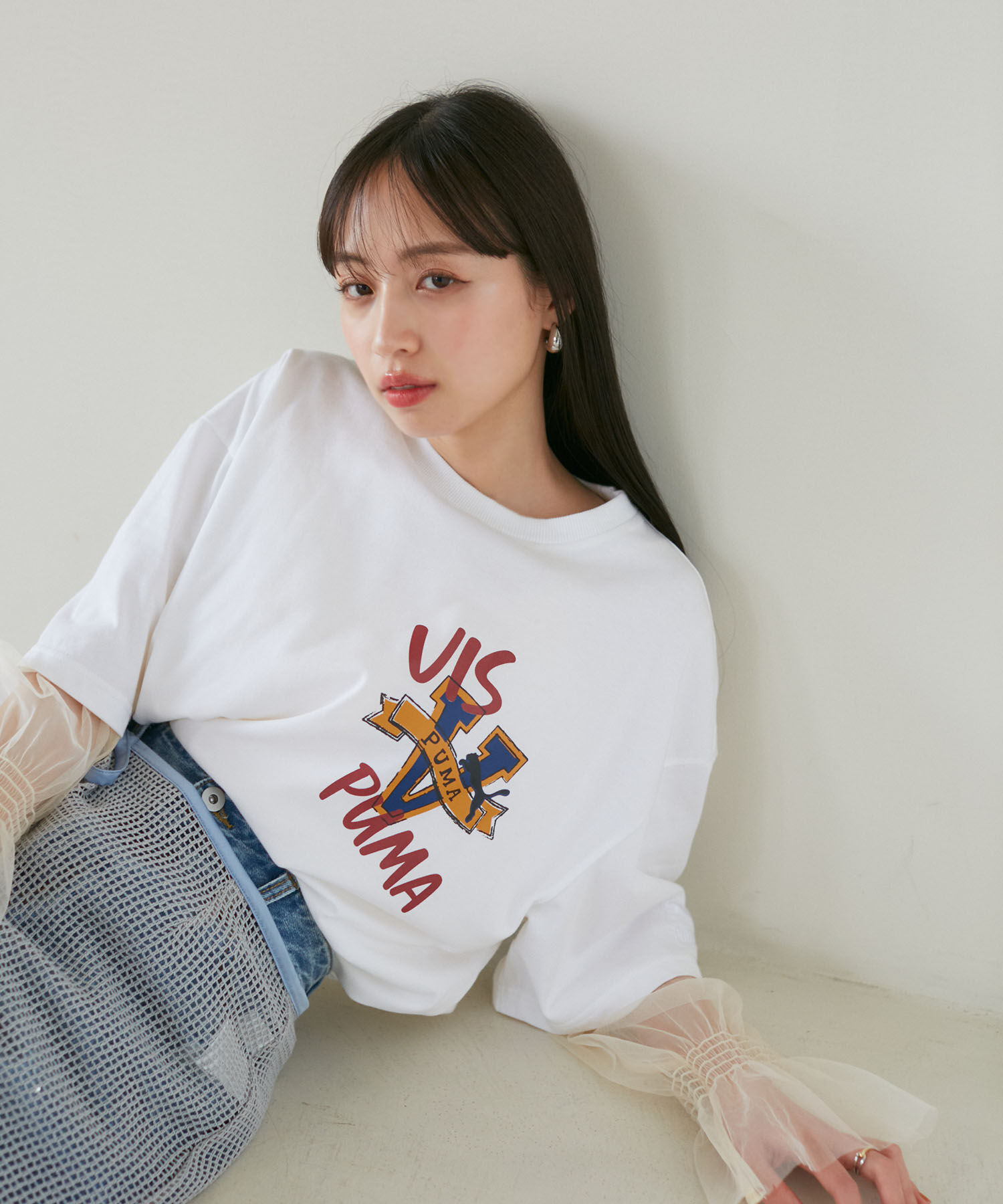 VIS「【PUMA】VIS別注 オリジナルロゴオーバーサイズTシャツ」|Tシャツ・カットソー|