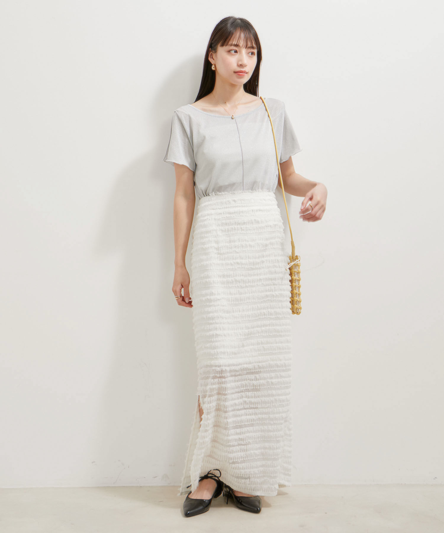 VIS「【洗える】ラメメローTシャツ」|Tシャツ・カットソー|