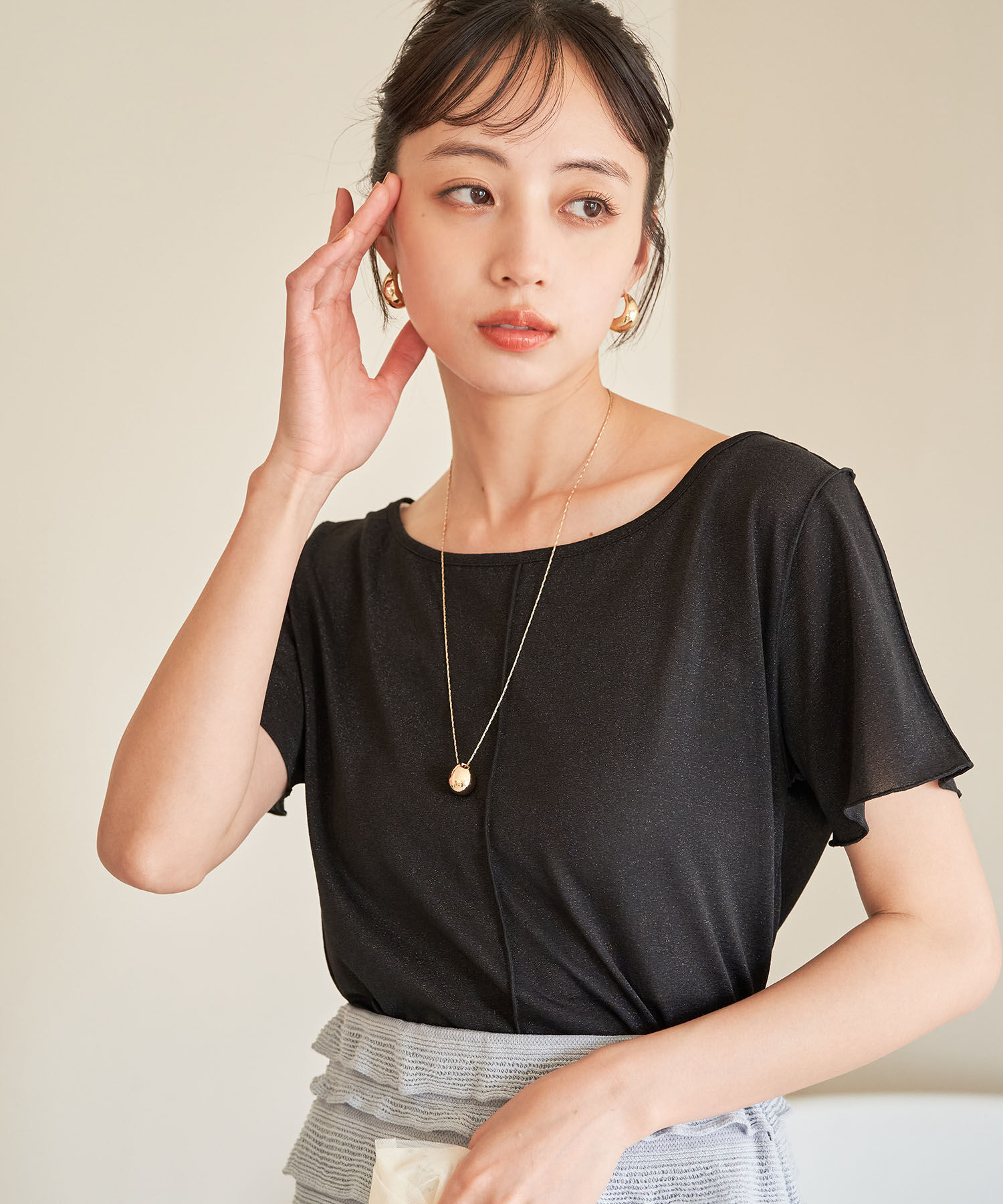 VIS「【洗える】ラメメローTシャツ」|Tシャツ・カットソー|