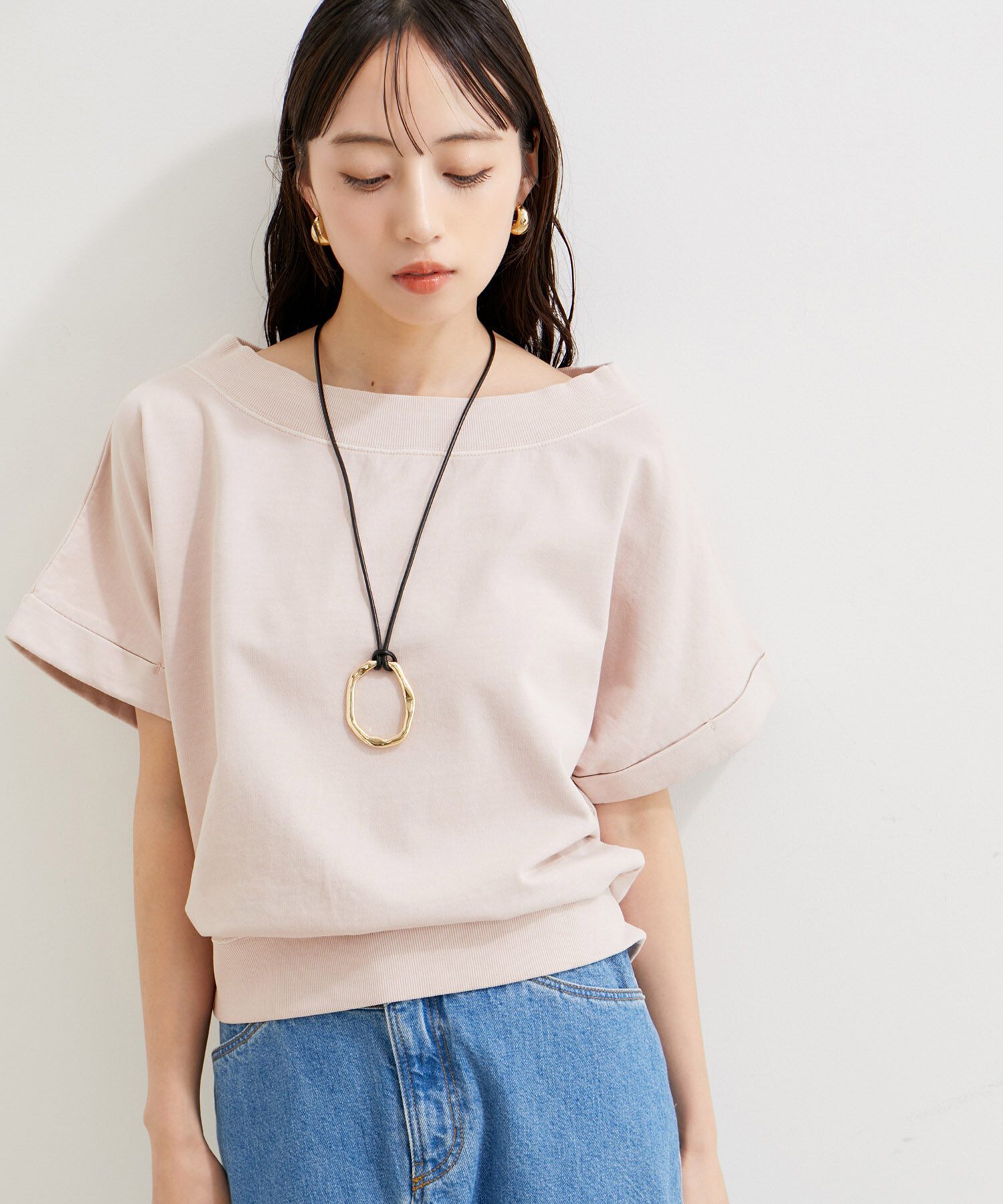 VIS「【洗える】ピグメント加工ワンショルプルオーバー」|Tシャツ・カットソー|