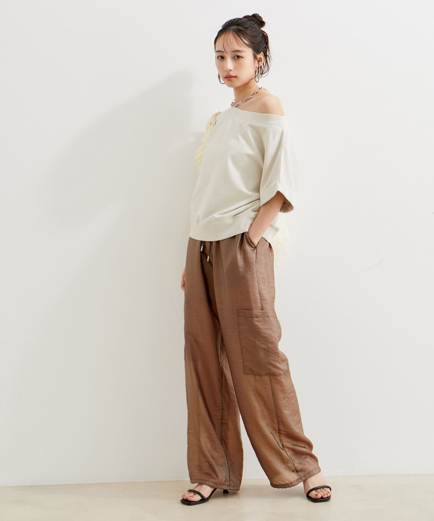 VIS「【洗える】ピグメント加工ワンショルプルオーバー」|Tシャツ・カットソー|