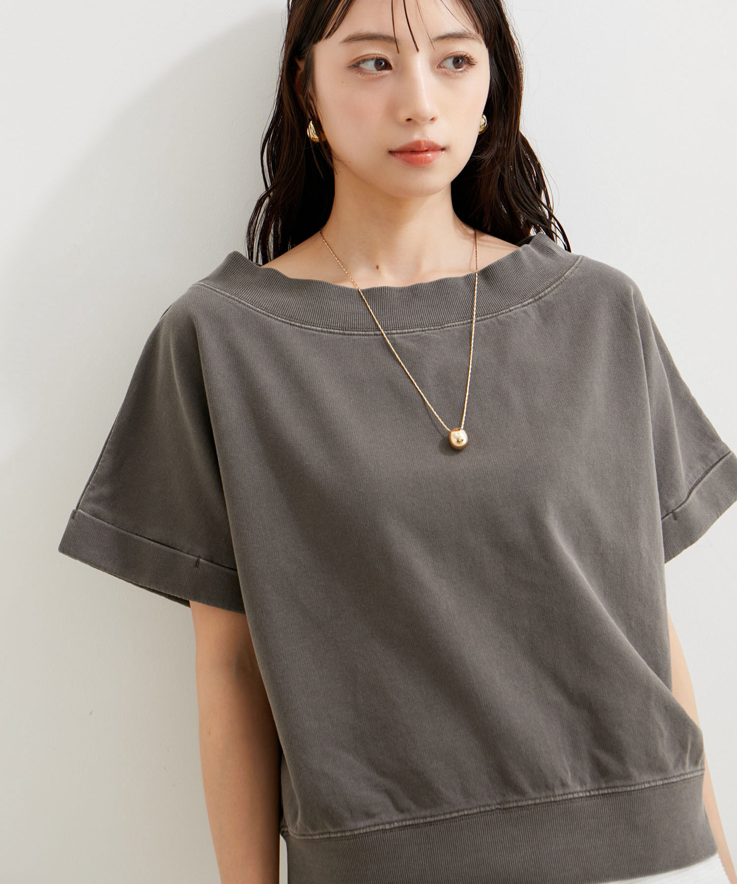 VIS「【洗える】ピグメント加工ワンショルプルオーバー」|Tシャツ・カットソー|