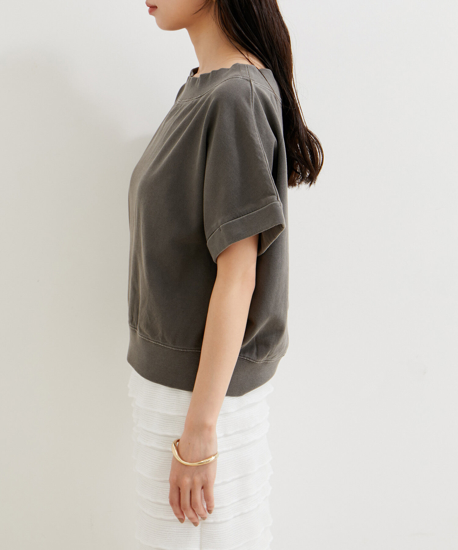 VIS「【洗える】ピグメント加工ワンショルプルオーバー」|Tシャツ・カットソー|