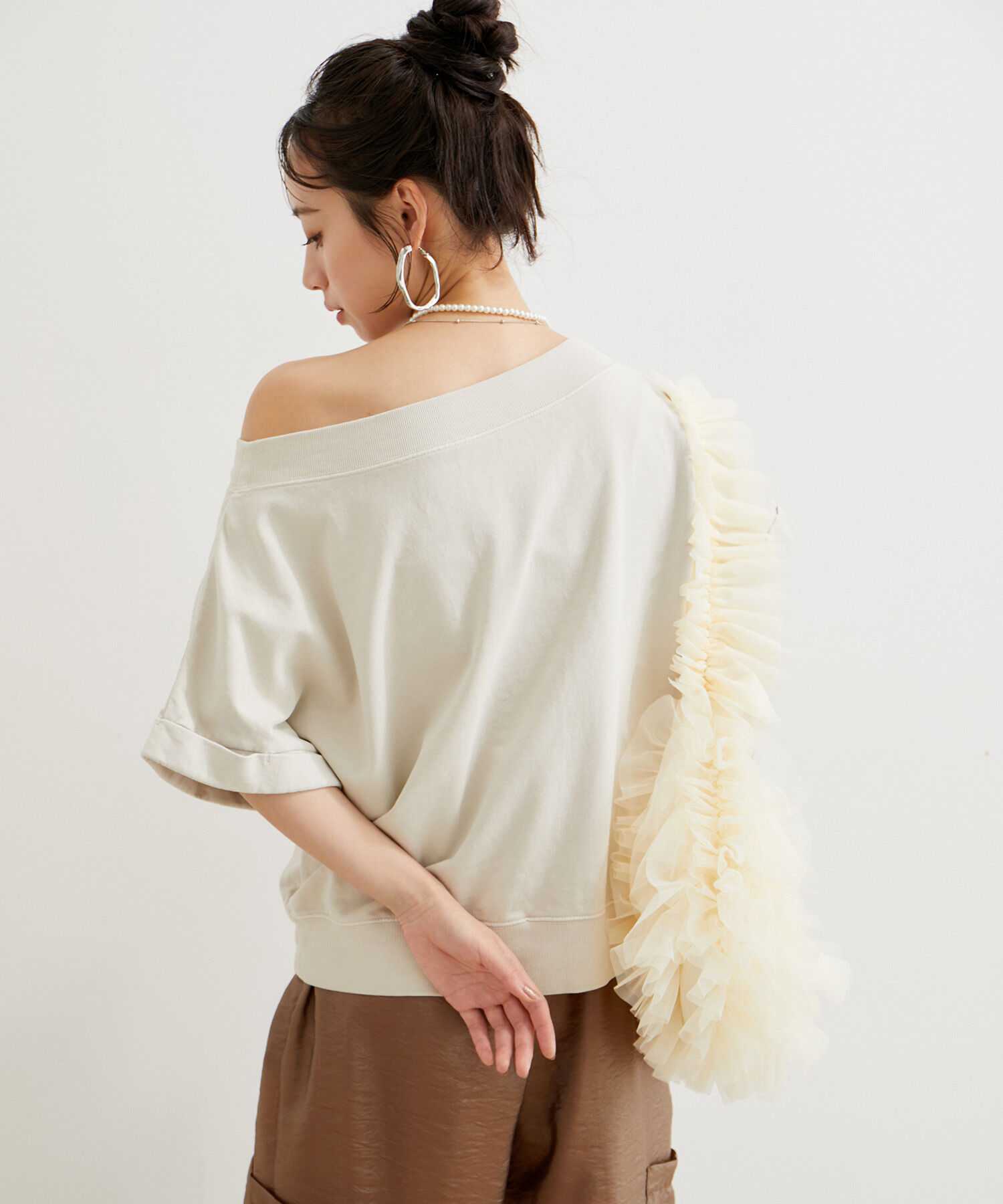 VIS「【洗える】ピグメント加工ワンショルプルオーバー」|Tシャツ・カットソー|