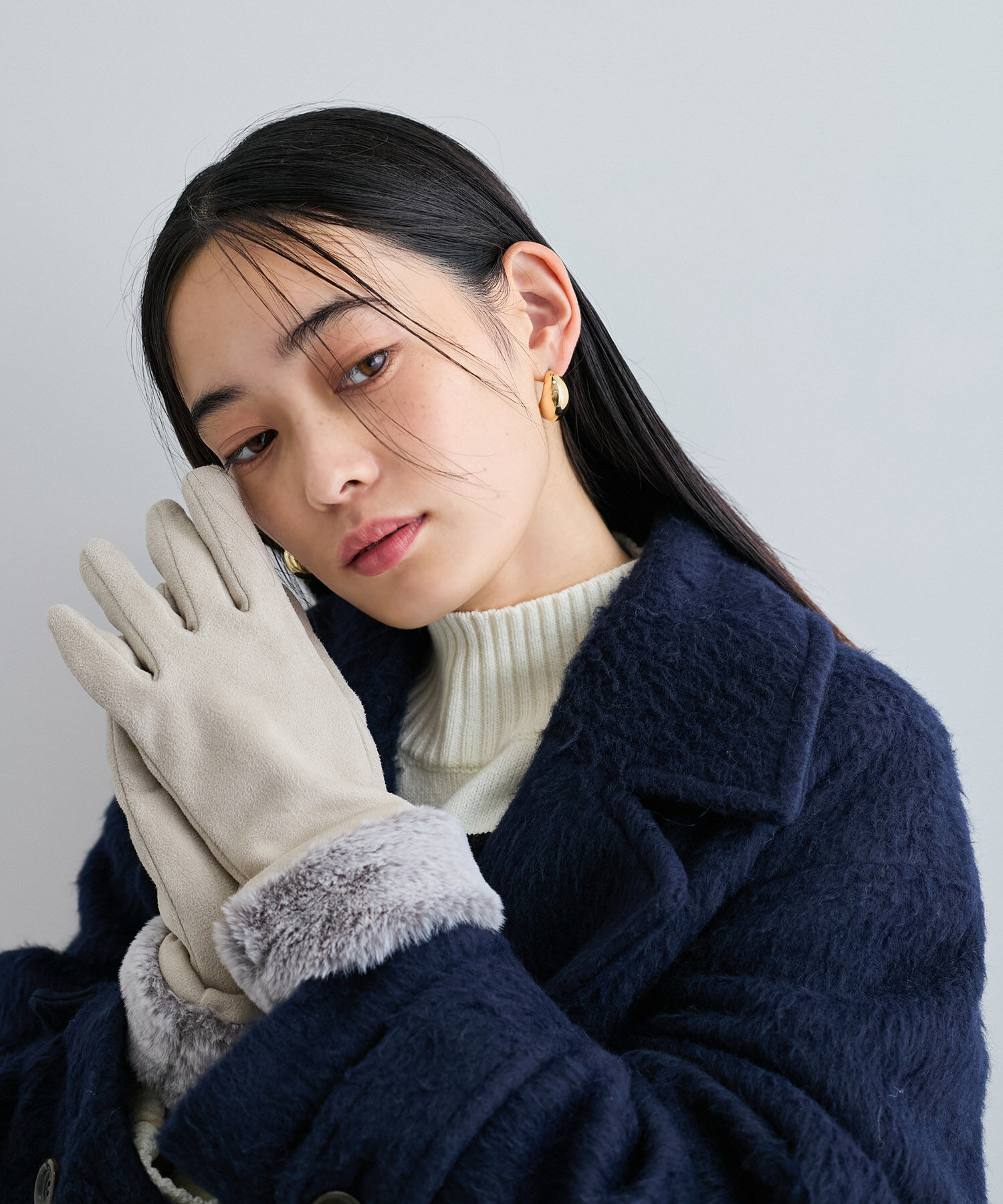 VIS「フェイクスェードファーグローブ」|手袋|