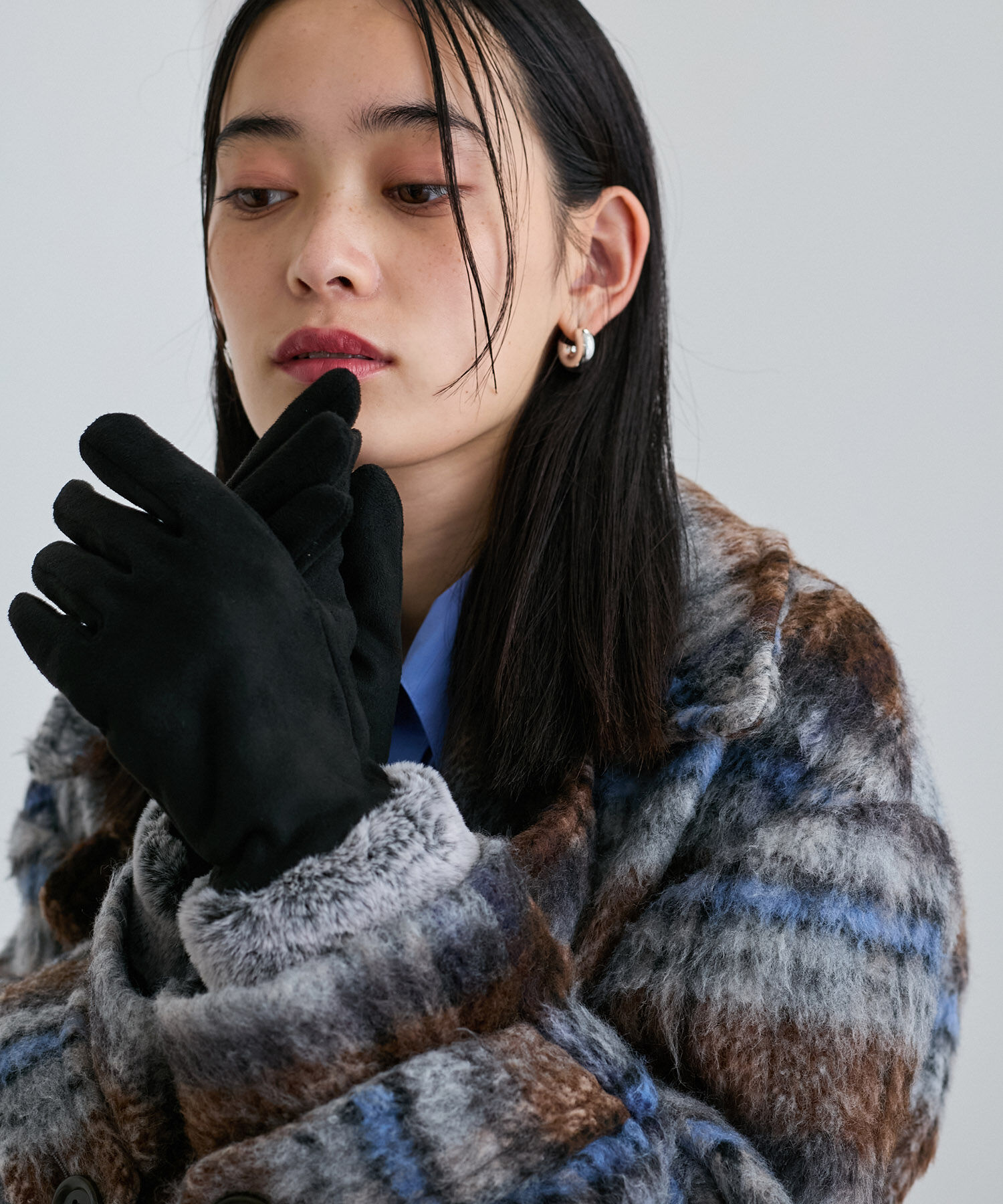 VIS「フェイクスェードファーグローブ」|手袋|