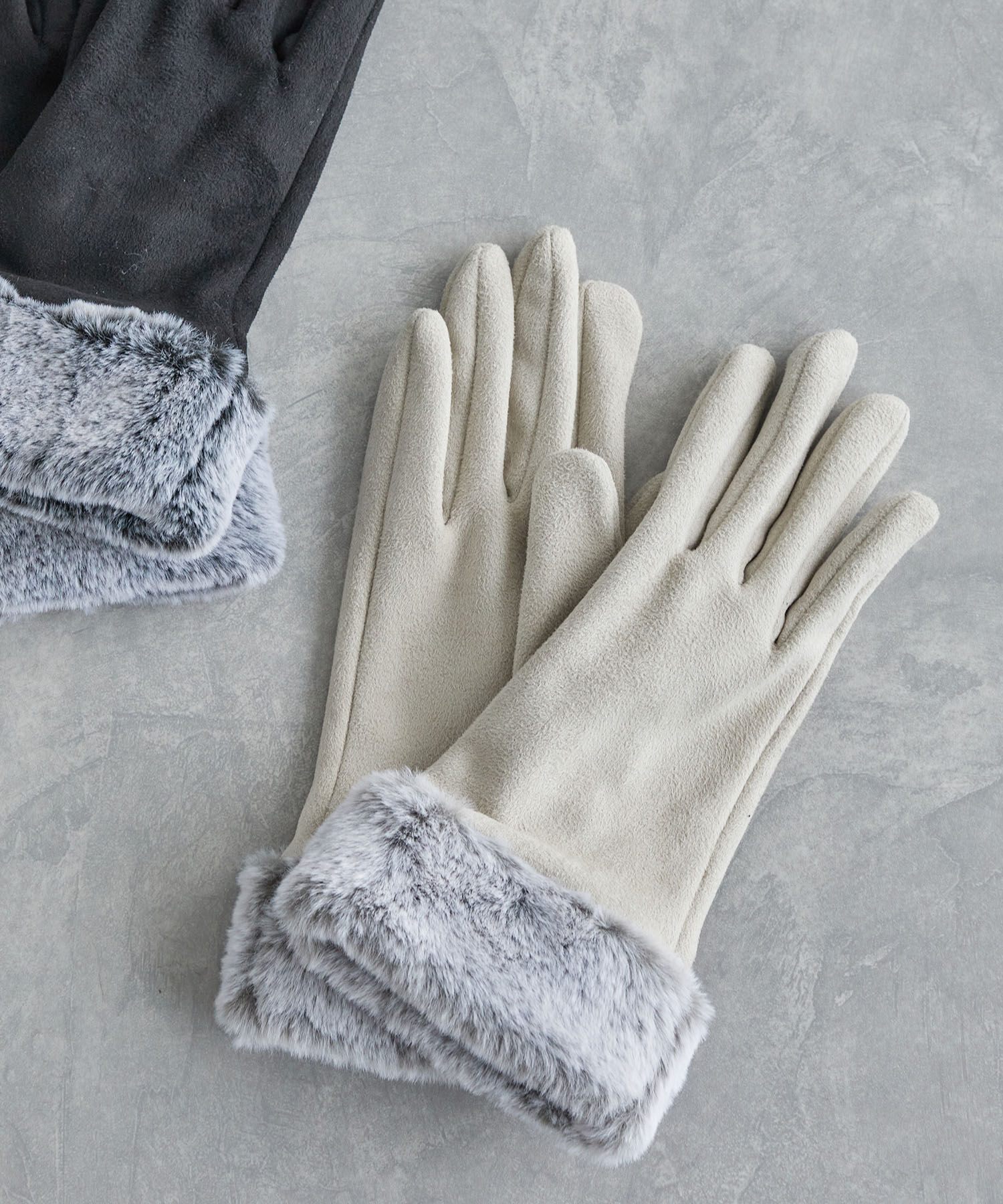 VIS「フェイクスェードファーグローブ」|手袋|