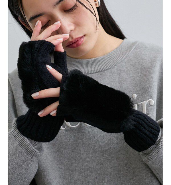 VIS「フィンガーレスファーアームウォーマー」|手袋|クロメイン