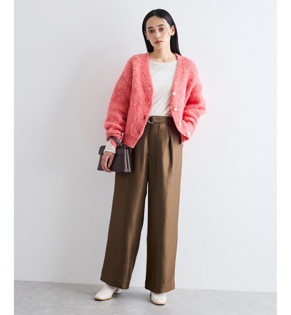 VIS「パールボタンVネック片畦ニットカーディガン」|カーディガン|