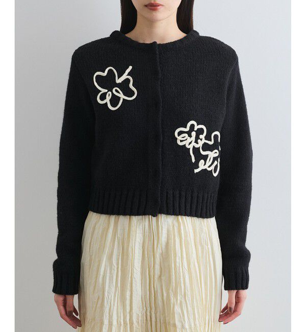 VIS「【WEB限定】刺繍フラワーカーディガン」|カーディガン|