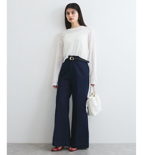 VIS「グリッターワイドデニムパンツ」|デニム|