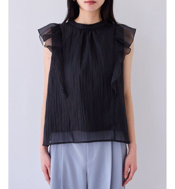 VIS「主役級！華やぎシアーシャイニーボウタイフリルブラウス【前後2WAY】【洗える】」|シャツ・ブラウス|