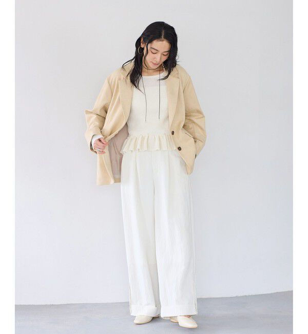 VIS「スラブヤーンペプラムフリルニットプルオーバー」|ニット・セーター|