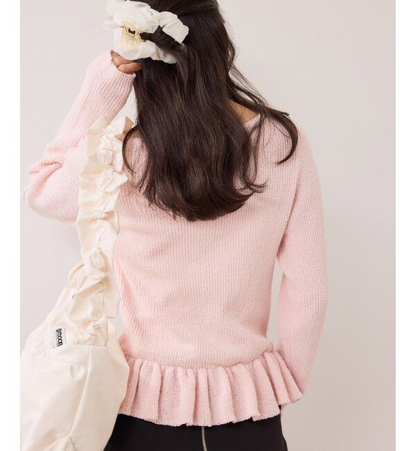 VIS「スラブヤーンペプラムフリルニットプルオーバー」|ニット・セーター|