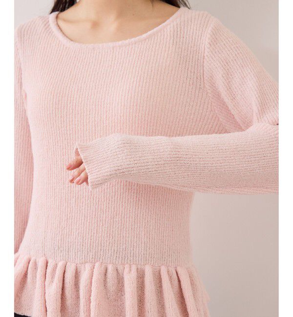 VIS「スラブヤーンペプラムフリルニットプルオーバー」|ニット・セーター|