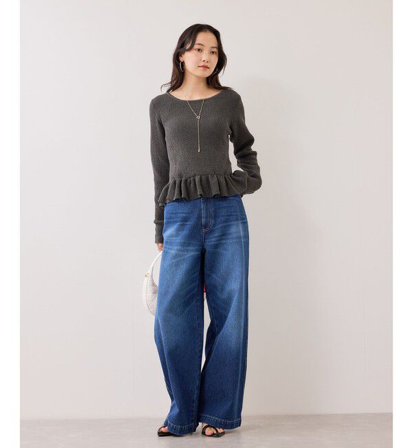 VIS「スラブヤーンペプラムフリルニットプルオーバー」|ニット・セーター|