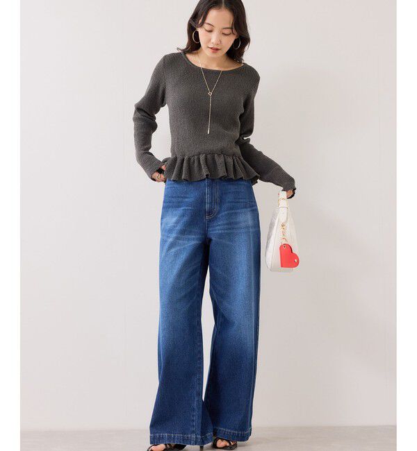 VIS「スラブヤーンペプラムフリルニットプルオーバー」|ニット・セーター|