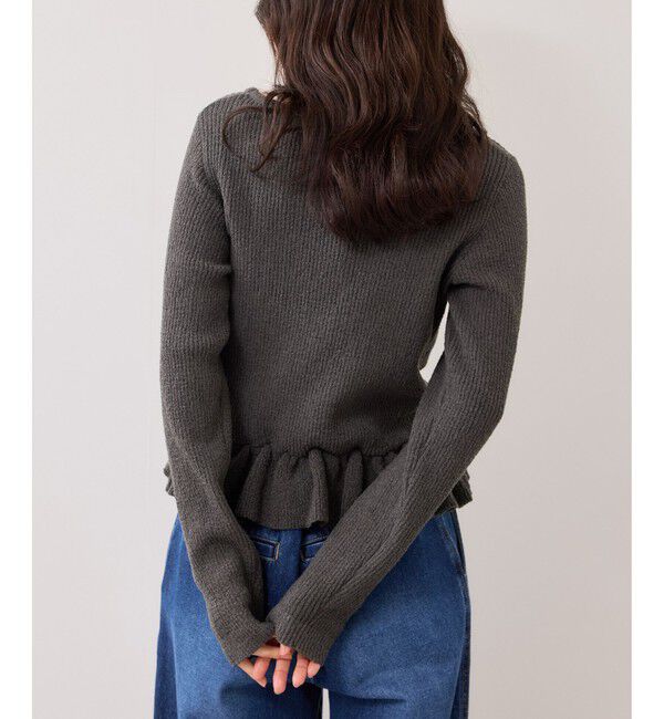 VIS「スラブヤーンペプラムフリルニットプルオーバー」|ニット・セーター|