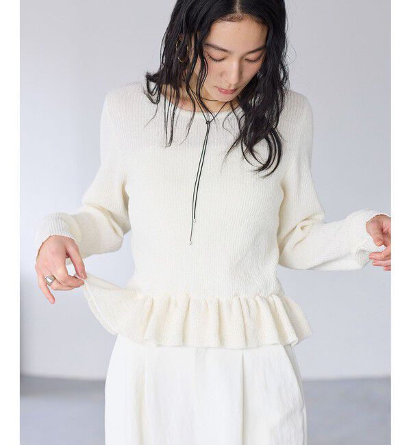 VIS「スラブヤーンペプラムフリルニットプルオーバー」|ニット・セーター|