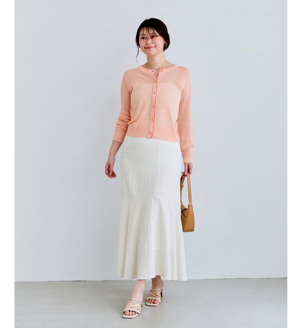 VIS「【WEB限定】麻タッチシアー配色カーディガン」|カーディガン|