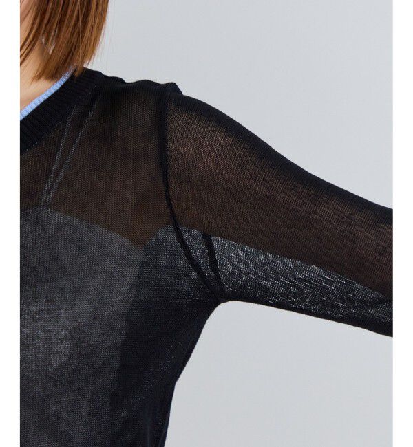 VIS「【WEB限定】麻タッチシアー配色カーディガン」|カーディガン|