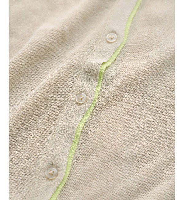 VIS「【WEB限定】麻タッチシアー配色カーディガン」|カーディガン|