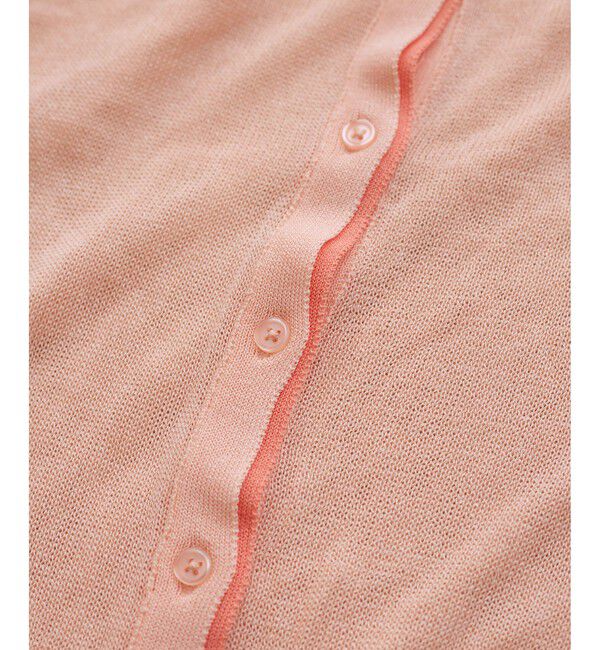 VIS「【WEB限定】麻タッチシアー配色カーディガン」|カーディガン|