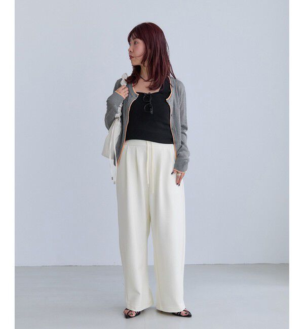 VIS「【WEB限定】麻タッチシアー配色カーディガン」|カーディガン|