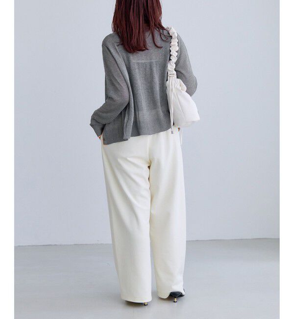 VIS「【WEB限定】麻タッチシアー配色カーディガン」|カーディガン|