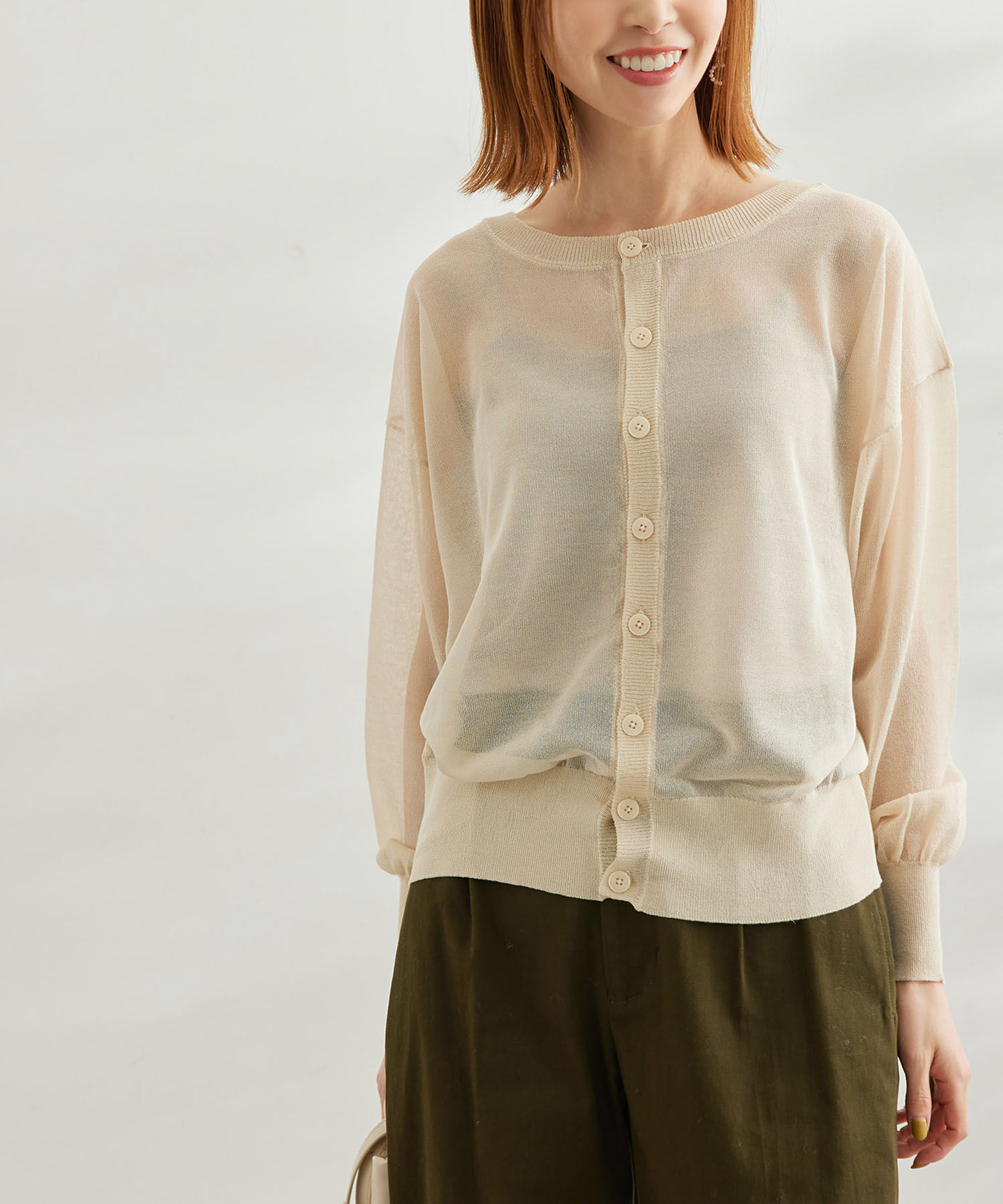 Rope&rsquo;Picnic「【WEB限定カラー:ピンク】2WAY/シアーカーディガン」|カーディガン|