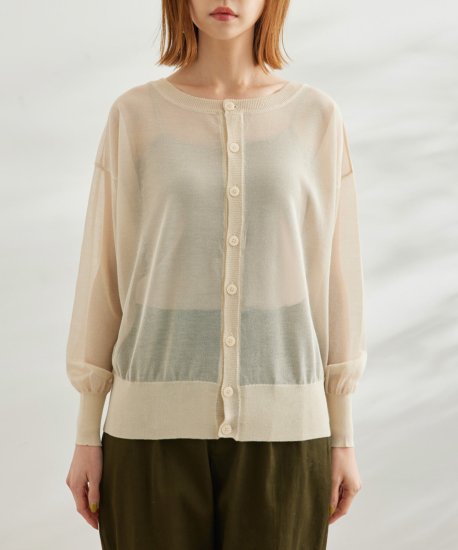 Rope&rsquo;Picnic「【WEB限定カラー:ピンク】2WAY/シアーカーディガン」|カーディガン|