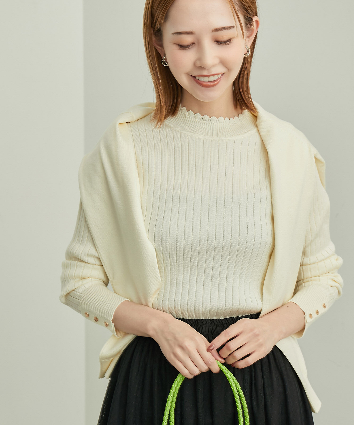 Rope&rsquo;Picnic「BIOGRACE(R)スカラップネックリブニットプルオーバー」|ニット・セーター|キナリ(16)