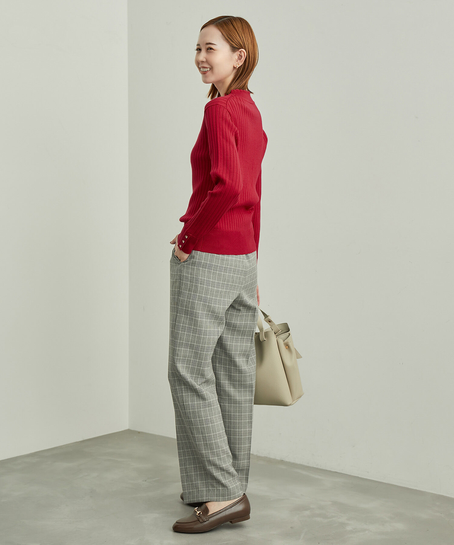 Rope&rsquo;Picnic「BIOGRACE(R)スカラップネックリブニットプルオーバー」|ニット・セーター|