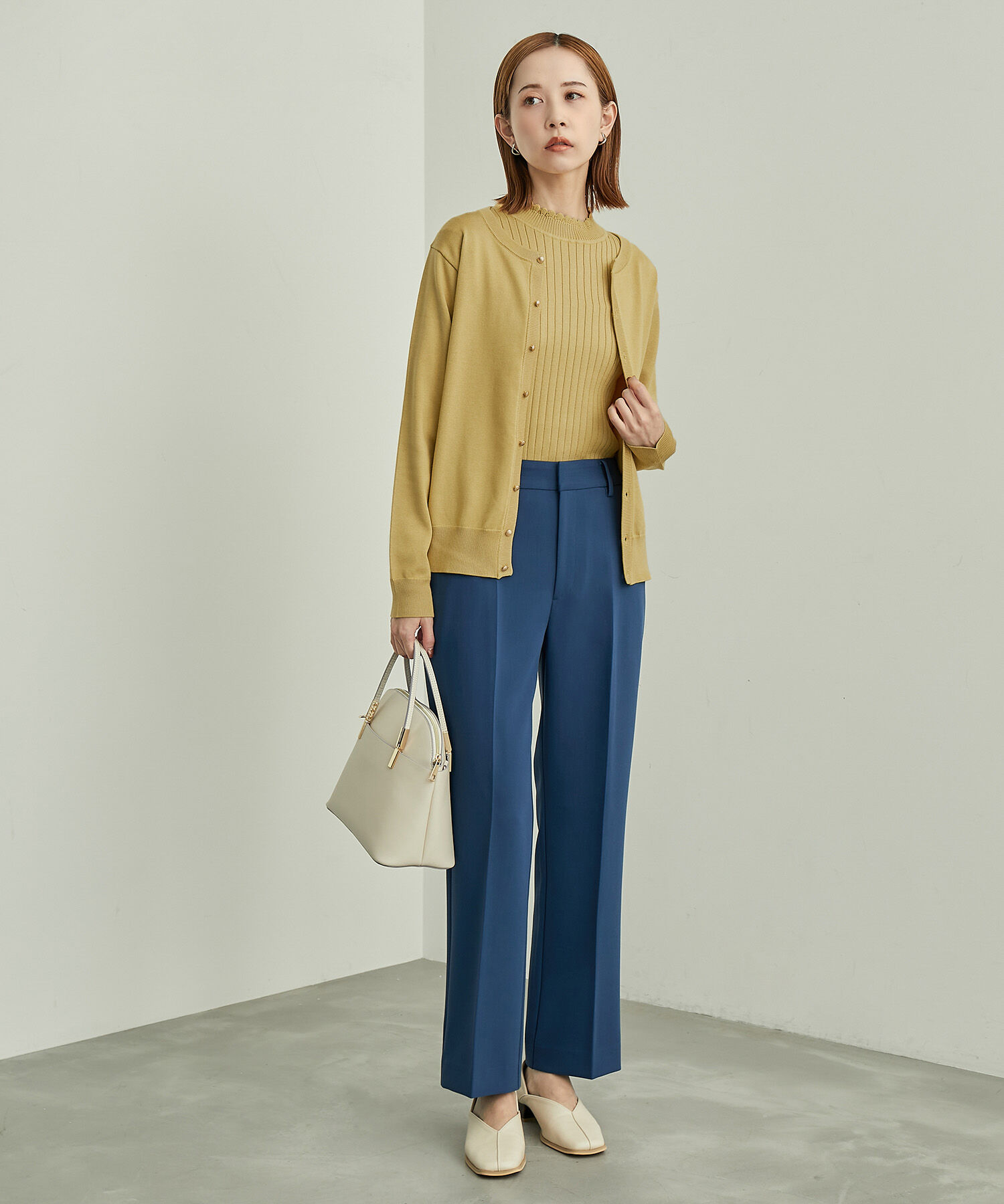 Rope&rsquo;Picnic「BIOGRACE(R)スカラップネックリブニットプルオーバー」|ニット・セーター|