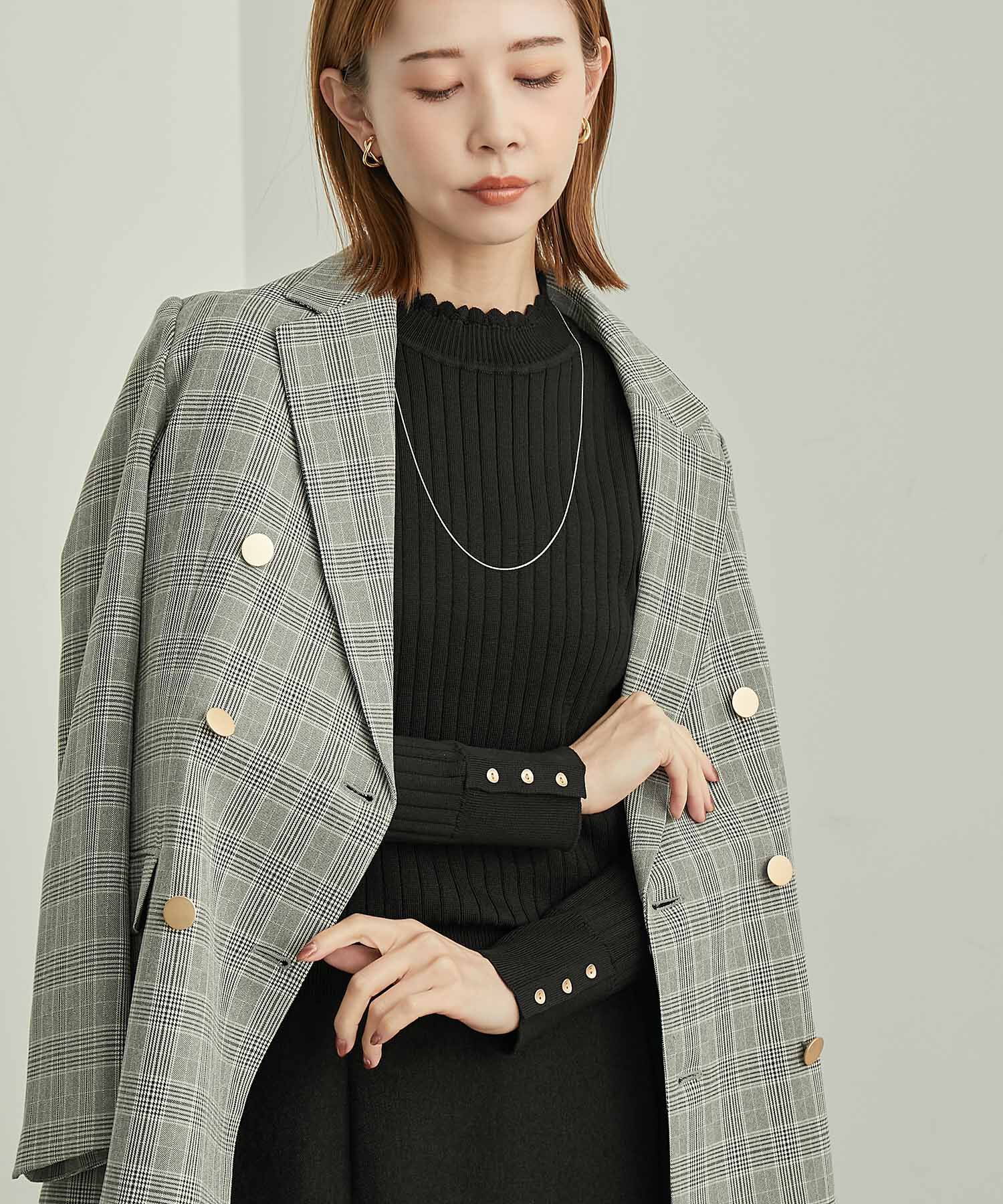 Rope&rsquo;Picnic「BIOGRACE(R)スカラップネックリブニットプルオーバー」|ニット・セーター|