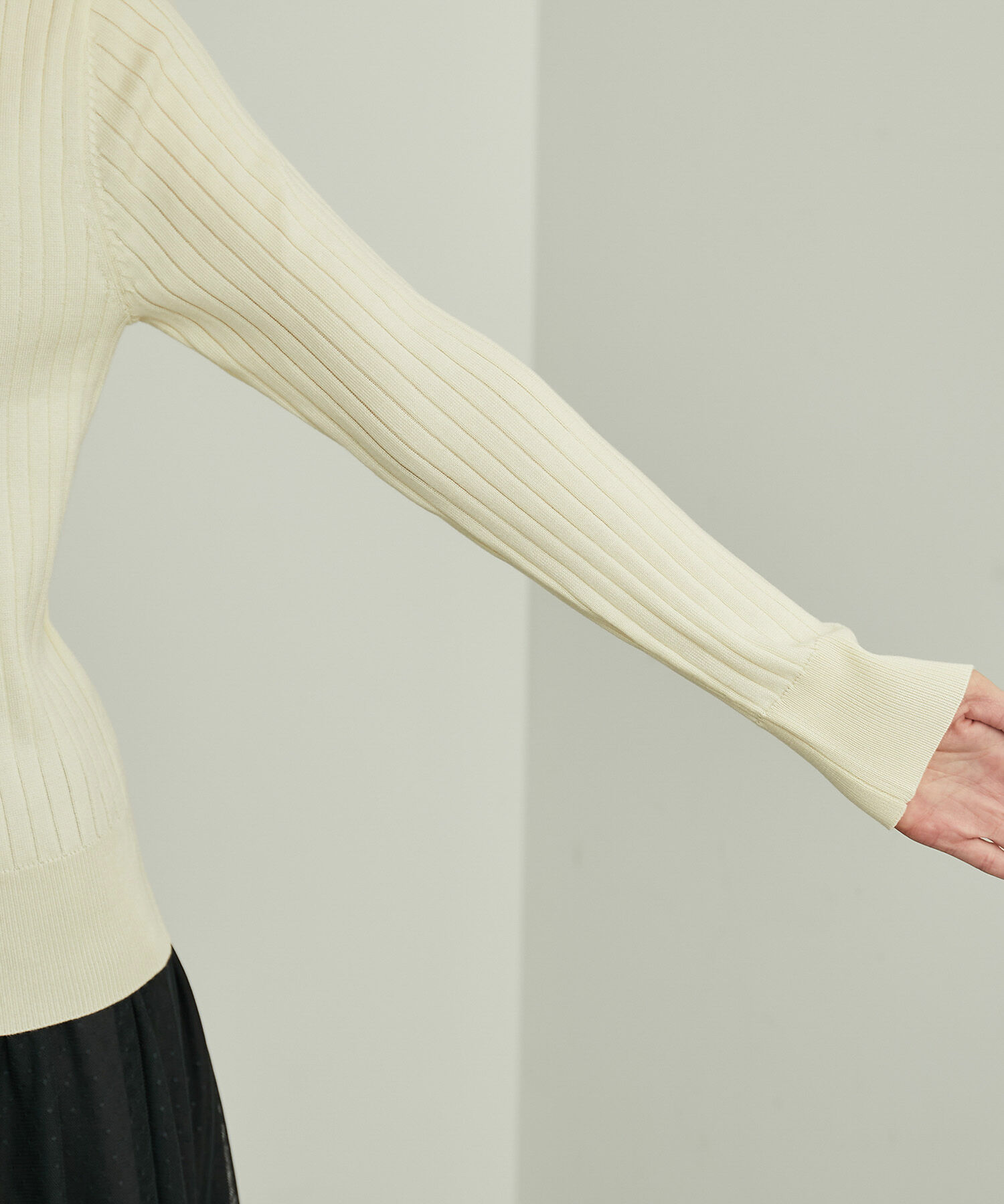 Rope&rsquo;Picnic「BIOGRACE(R)スカラップネックリブニットプルオーバー」|ニット・セーター|