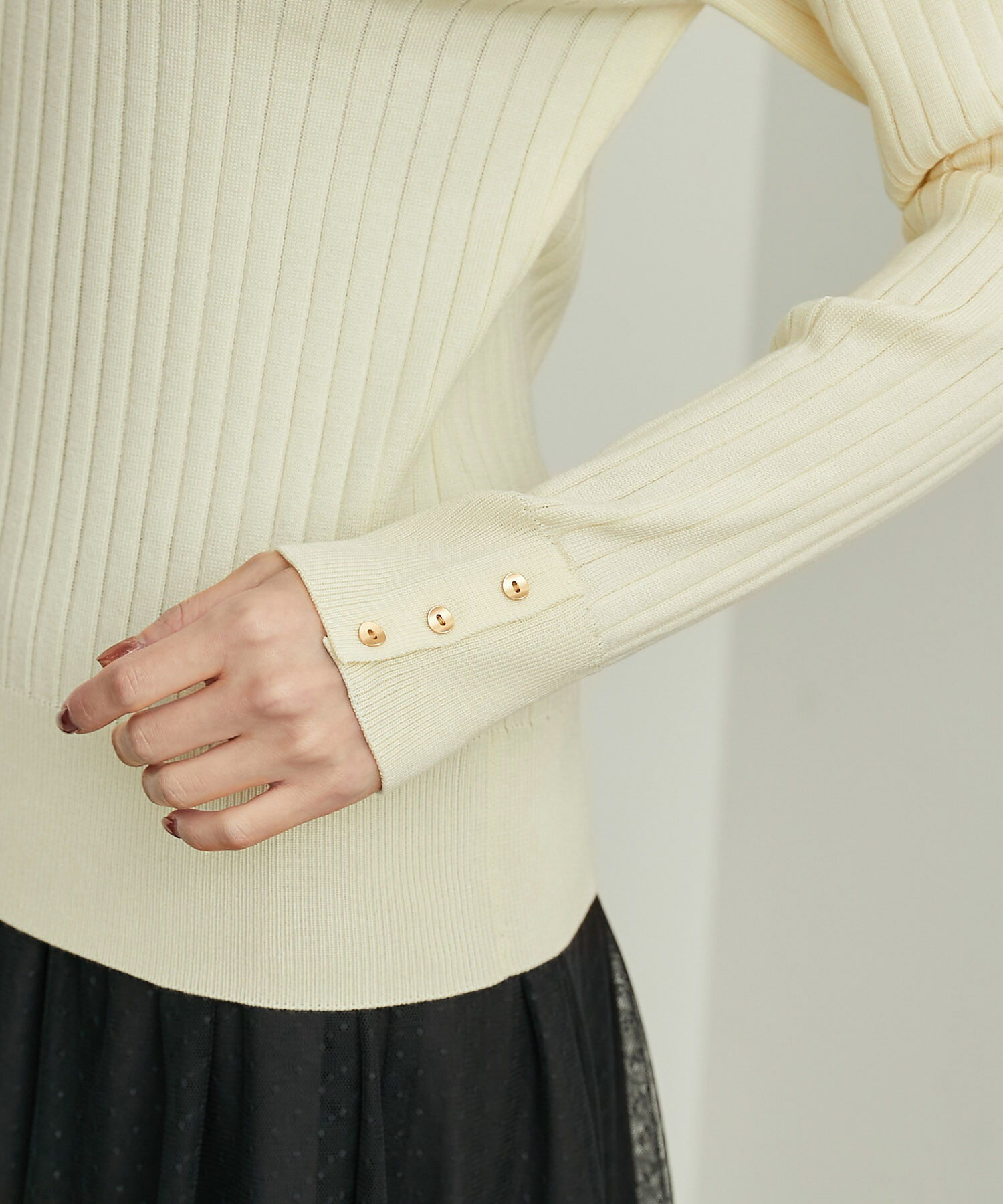 Rope&rsquo;Picnic「BIOGRACE(R)スカラップネックリブニットプルオーバー」|ニット・セーター|