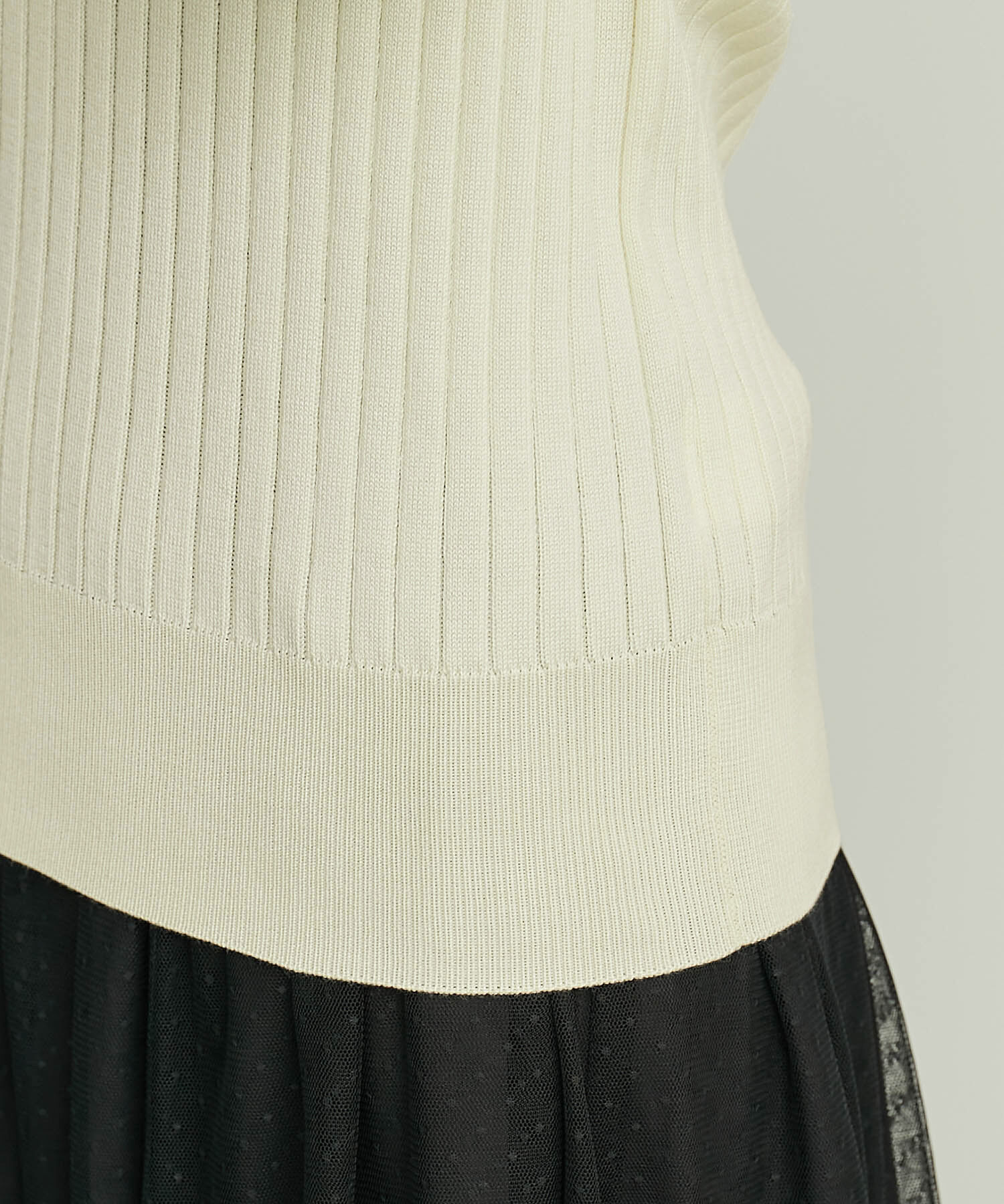 Rope&rsquo;Picnic「BIOGRACE(R)スカラップネックリブニットプルオーバー」|ニット・セーター|