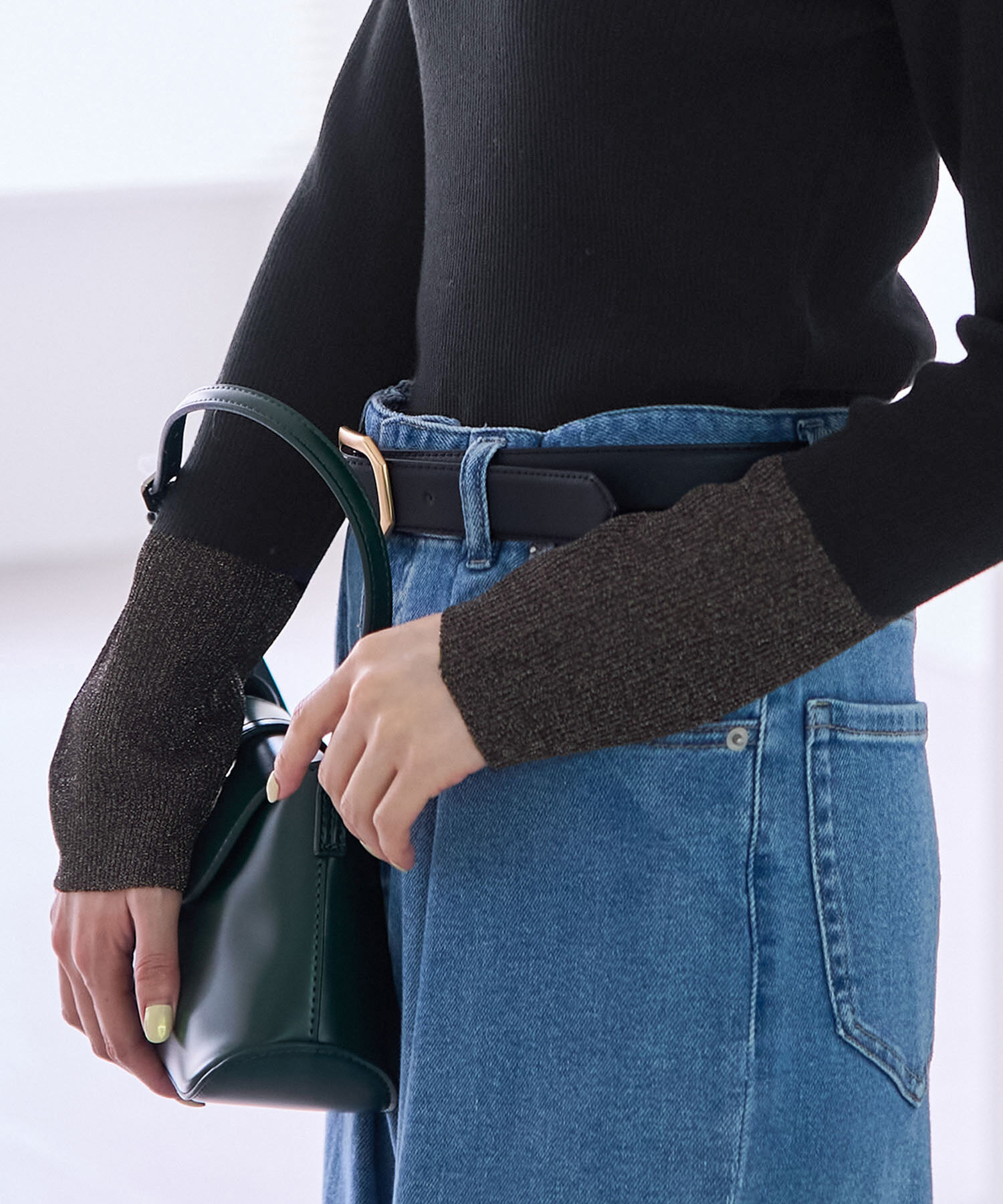 Rope&rsquo;Picnic「袖ラメシアー＆袖チュールプルオーバー」|ニット・セーター|