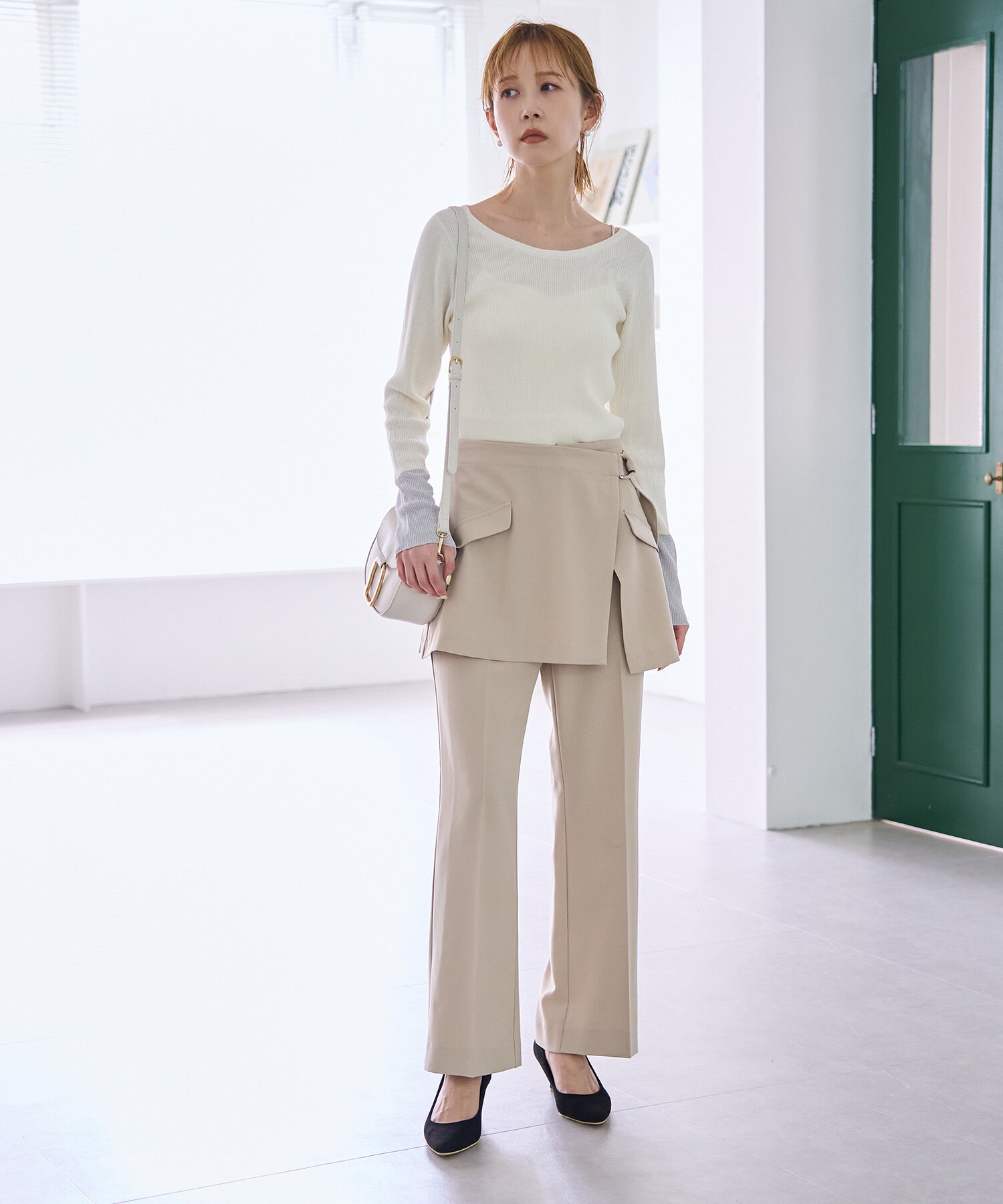 Rope&rsquo;Picnic「袖ラメシアー＆袖チュールプルオーバー」|ニット・セーター|