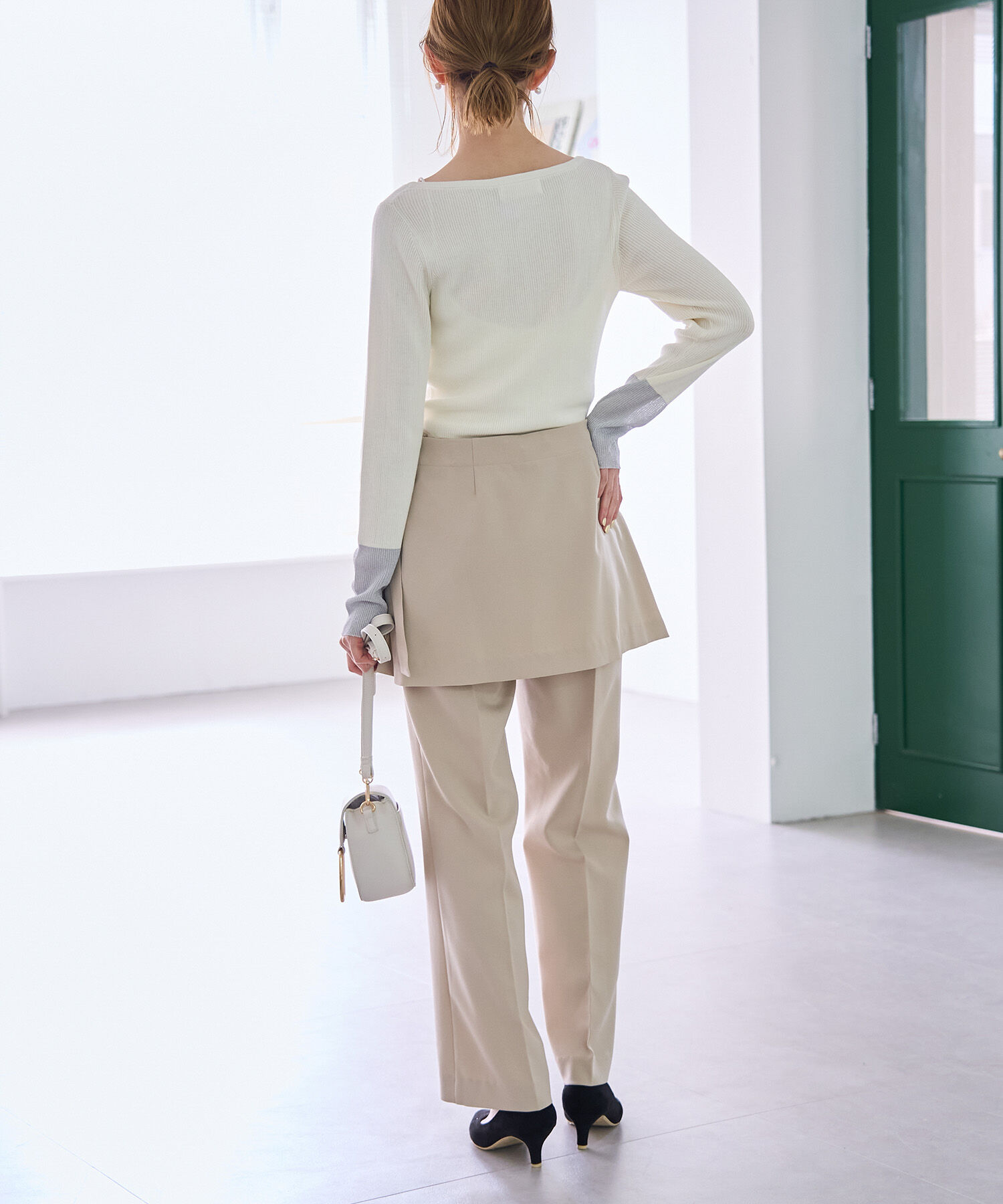 Rope&rsquo;Picnic「袖ラメシアー＆袖チュールプルオーバー」|ニット・セーター|