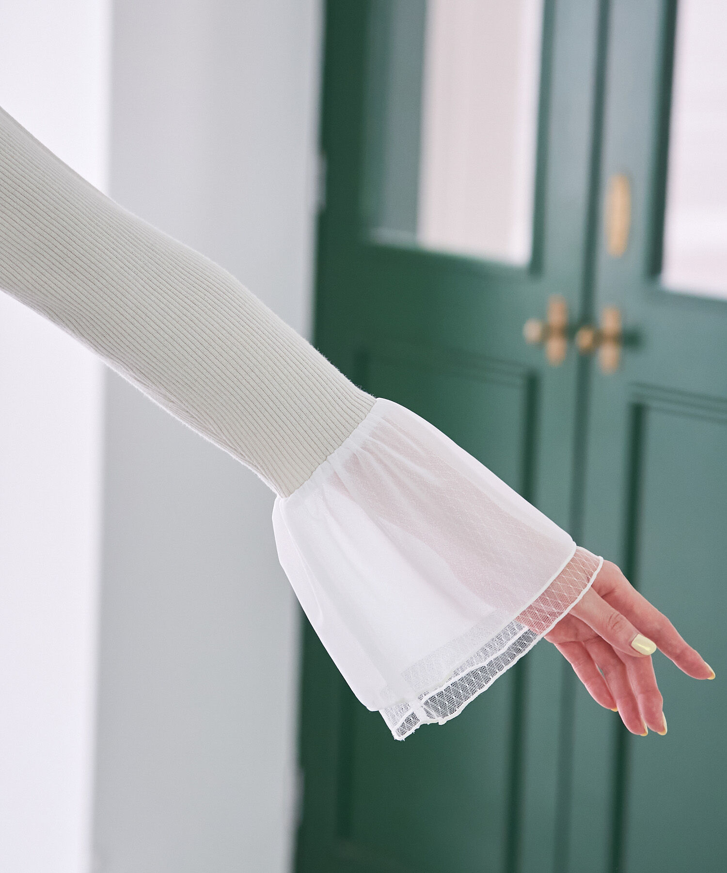 Rope&rsquo;Picnic「袖ラメシアー＆袖チュールプルオーバー」|ニット・セーター|