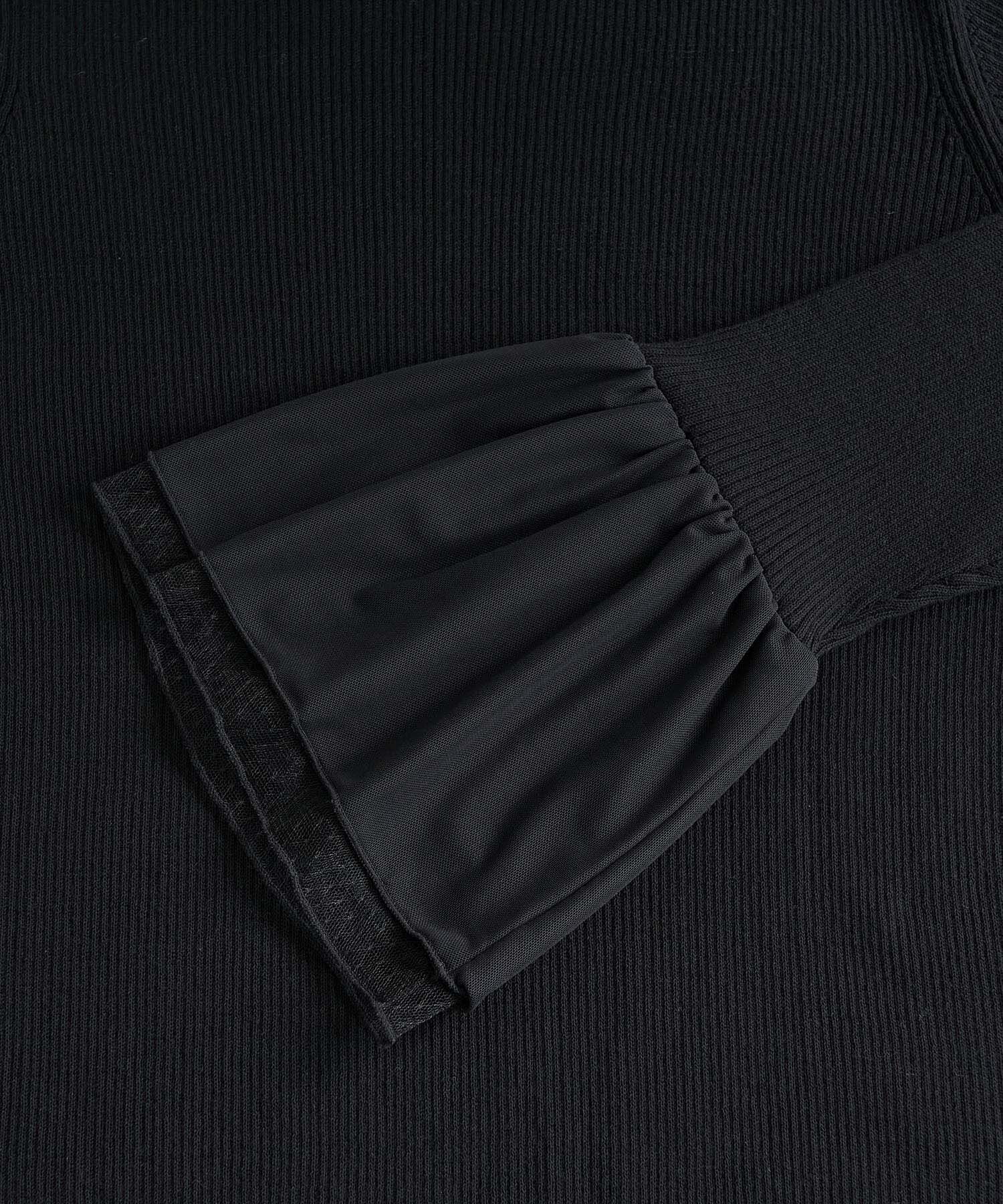 Rope&rsquo;Picnic「袖ラメシアー＆袖チュールプルオーバー」|ニット・セーター|