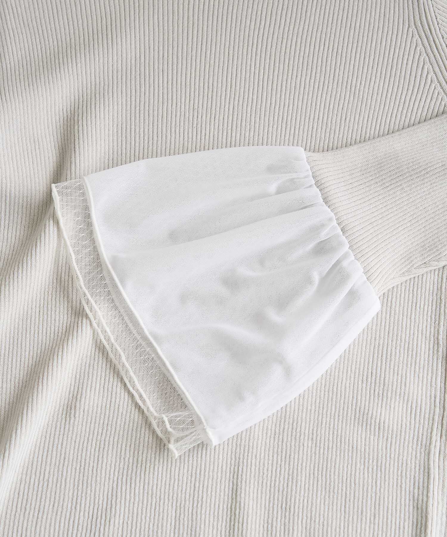 Rope&rsquo;Picnic「袖ラメシアー＆袖チュールプルオーバー」|ニット・セーター|