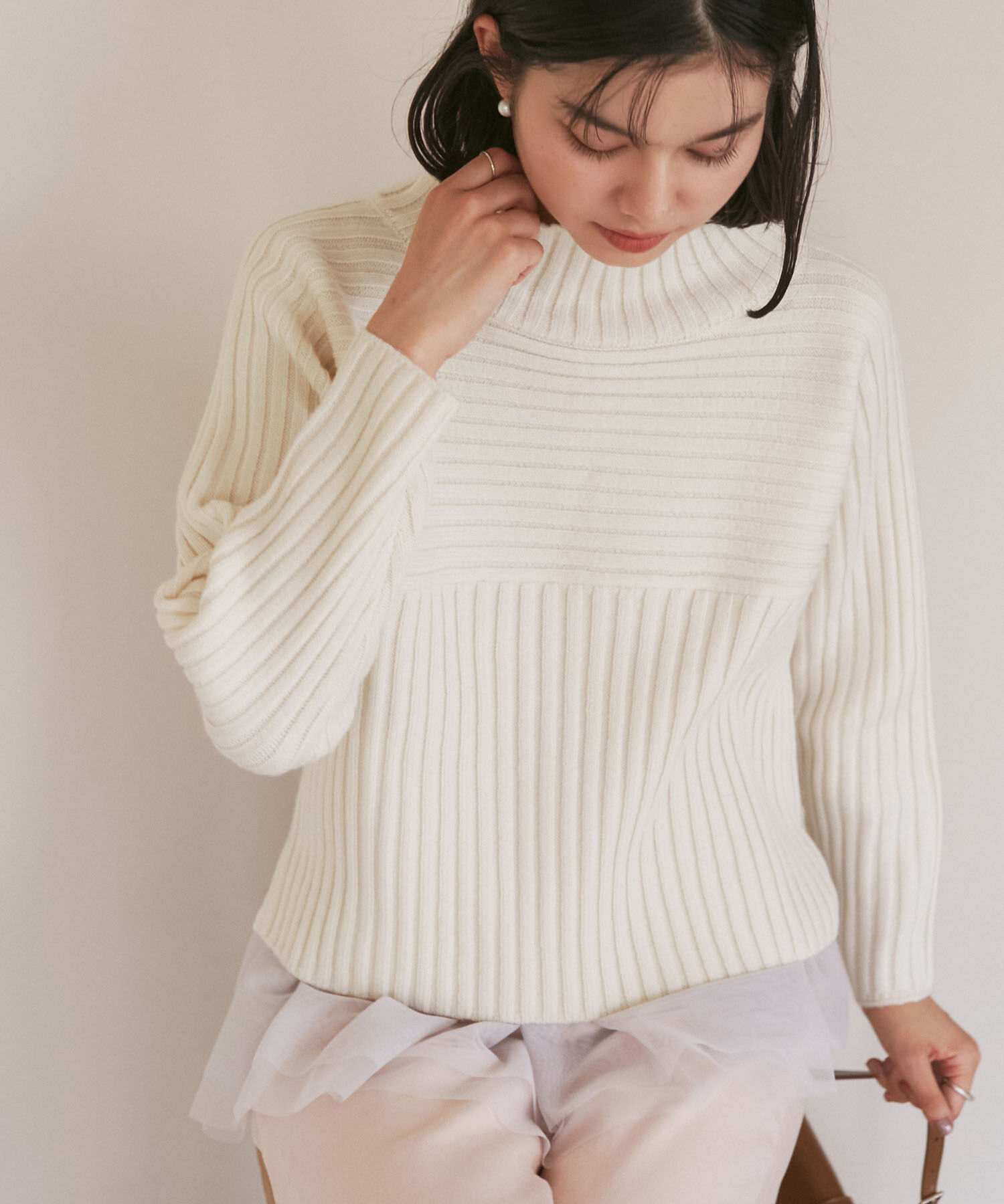 Rope&rsquo;Picnic「【WEB限定カラーあり】アソートリブ切り替えニットプルオーバー/リンクコーデ・新色追加」|ニット・セーター|キナリ(16)